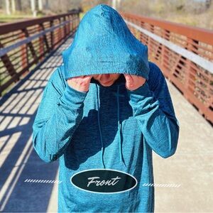 Teal Hooded Sweatshirt for Men
